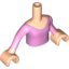 Набор LEGO Torso Friends Princess Bright Pink Dress with Long Sleeves Print and Light Flesh Hands, Light Flesh