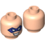 Набор LEGO Minifig Head Male Mask Purple with Eyeholes, Forehead Lines and Open Mouth Smile with Teeth Print (The Riddler) [Hollow Stud], Light Flesh