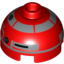 Набор LEGO Brick Round 2 x 2 Dome Top with Silver Print (R4-P17 / Astromech Droid), Красный