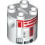 Набор LEGO Brick Round 2 x 2 x 2 Robot Body with Red R4-P17 Print, Белый