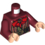 Набор LEGO Torso Robe with Large Red Bow, Gold Trim, Olive Green Undershirt and Ornate Gold Belt Buckle Print / Dark Red Arms / Light Flesh Hands, Темно-красный