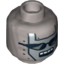 Набор LEGO Minifig Head Alien with Black Sunglasses, Open Mouth 4 Squares and Rivets Print [Hollow Stud], Flat Silver