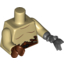 Набор LEGO Torso LotR Bare Chest with Dark Brown Markings and Belt Straps Print / Reddish Brown Hand Right / Pearl Dark Gray Claw Left, Tan