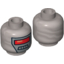 Набор LEGO Minifig Head Alien with Red Visor and 4 Mouth Squares on White Background Print [Hollow Stud], Flat Silver