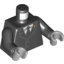 Набор LEGO Torso Jacket Buttoned with Gold Badge on Collar, White Shirt and Black Tie Print / Black Arms / Light Bluish Gray Hands, Черный