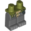 Набор LEGO Legs and Olive Green Hips with Olive Green and Tan Loincloth and Gray Toes Print, Темный сине-серый