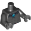 Набор LEGO Minifig Torso with Muscle and Chi Orb Print / Black Arms / Dark Bluish Gray Hands, Черный