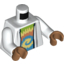 Набор LEGO Torso Robe with Tie Dyed Shirt Print / White Arms / Medium Dark Flesh Hands, Белый