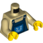 Набор LEGO Torso Overalls Blue over Crew Neck Shirt with Drainpipe Print / Tan Arms / Yellow Hands, Tan