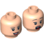 Набор LEGO Minifig Head Dual Sided Female Black Eyebrows, Eyelashes, Red Lips, Dimples, Smiling / Scared Print (Mary Jane 5) [Hollow Stud], Light Flesh