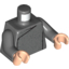 Набор LEGO Torso Wrinkled Gray Robes Print / Dark Bluish Gray Arms / Light Flesh Hands, Темный сине-серый