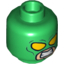 Набор LEGO Minifig Head Mask with Yellow Eyes and Clenched Teeth and Yellow 'H' on Back Print [Hollow Stud], Зеленый