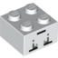 Набор LEGO Brick 2 x 2 with Black, Dark Bluish Gray and Light Bluish Gray Squares and Rectangles Print [Minecraft Ghast], Белый