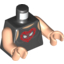 Набор LEGO Torso Spider-Man Tank Top with Web Face in Heart Print (Mary Jane 5) / Light Flesh Arms / Light Flesh Hands, Черный