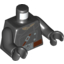 Набор LEGO Torso Jacket with Brown Strap and Silver Buttons and Belt Buckle with Hydra Logo Print / Black Arms / Black Hands, Черный