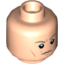 Набор LEGO Minifig Head Dual Sided Male Dark Tan Eyebrows, White Pupils, Cheek Lines, Smiling / Scowling Print (SW Luke Skywalker) [Hollow Stud], Light Flesh
