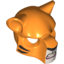 Набор LEGO Minifig Headgear Mask Feline with Black Nose, Tiger Stripes and Fangs Print, Оранжевый