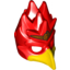 Набор LEGO Minifig Mask Bird (Phoenix) with Yellow Beak and Small Gold Headpiece Print, Красный