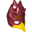 Набор LEGO Minifig Mask Bird (Phoenix) with Yellow Beak and Gold Headpiece with Flames Print, Темно-красный