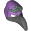 Набор LEGO Minifig Mask Bird (Vulture) with Dark Bluish Gray Beak and Sand Green Headpiece Print, Medium Lavender