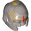 Набор LEGO Minifig Helmet Space with Mouth Slit and with Black Eyeholes, Red Star and Gold Markings Print, Flat Silver