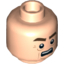 Набор LEGO Minifig Head Male Brown Thick Eyebrows, Lines under Eyes, Cheek Lines and Open Mouth with Teeth Print (Victor) [Hollow Stud], Light Flesh