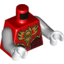 Набор LEGO Torso Vest with Dark Red and Gold Armor with Scales and Fire Chi Emblem Print / Light Bluish Gray Arms / White Hands, Красный