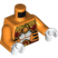 Набор LEGO Torso Black Tiger Stripes, Dark Red and Gold Armor and Fire Chi Emblem Print / Orange Arms / White Hands, Оранжевый