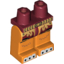 Набор LEGO Legs and Dark Red Hips with Dark Red and Gold Loincloth, Gold Belt and White Claws Print, Оранжевый