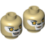 Набор LEGO Minifig Head Dual Sided Alien Chima Lion Female with Orange Eyes and Black Nose, Neutral / Crooked Smile Print (Li'Ella) [Hollow Stud], Tan