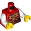 Набор LEGO Torso Vest with Dark Red and Gold Armor with Scales and Fire Chi Emblem Print / White Arms / Yellow Hands, Красный