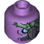 Набор LEGO Minifig Head Alien Chima Vulture with Dark Bluish Gray Beak and Mouth, Light Blue Eyes and Sand Green Headpiece Print (Vardy) [Hollow Stud], Medium Lavender