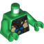 Набор LEGO Torso Turtle Shell with Gauge and Blue Diving Bottles Print / Green Arms / Green Hands, Зеленый