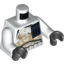 Набор LEGO Torso SW Armor Stormtrooper, Black Pocket Device and Tan Dirt Stains Print / White Arms / Black Hands , Белый