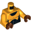 Набор LEGO Torso Muscles Outline with Black Suit Print / Bright Light Orange Arms / Reddish Brown Hands, Bright Light Orange