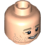 Набор LEGO Minifig Head Male SW Dark Tan Eyebrows, White Pupils, Stubble and Age Lines Print (Owen Lars) [Hollow Stud], Light Flesh