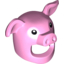 Набор LEGO Minifig Mask Pig with Black Eyes Print, Ярко-розовый