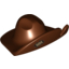 Набор LEGO Minifig Hat, Wide Brim with Cut and Tan Patch Print, Красно-коричневый