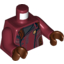 Набор LEGO Torso Jacket with Silver Side Buttons and Gold Badge Print / Dark Red Arms / Reddish Brown Hands, Темно-красный