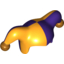 Набор LEGO Minifig Jester's Cap with Dark Purple Left Side and Gold Pom Poms Print, Bright Light Orange