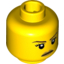 Набор LEGO Minifig Head Female with Black Eyebrows, Eyelashes, White Pupils and Gold Lips Stern Print [Hollow Stud], Желтый