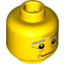 Набор LEGO Minifig Head Male Bushy Gray Eyebrows, Wrinkles, White Pupils, Slight Smile Print [Hollow Stud], Желтый