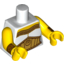 Набор LEGO Torso Female Toga with Gold Trim and Large Belt Print / Yellow Arms with Gold Wristbands Print / Yellow Hands, Белый