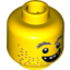 Набор LEGO Minifig Head Beard Stubble, Gray Bushy Eyebrows, Open Grin, Gold Tooth Print [Hollow Stud], Желтый