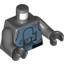 Набор LEGO Torso Sand Blue Armor Breastplate with Blue and Red General Insignia Print (SW General Veers) / Dark Bluish Gray Arms / Black Hands, Темный сине-серый