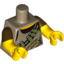 Набор LEGO Torso Torn Tank Top with Ammunition Belt over Dark Brown Shirt Print / Yellow Arms with Dark Brown Short Sleeves Print / Yellow Hands, Dark Tan