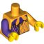 Набор LEGO Torso Purple and Bright Light Orange Jester Collar Print / Bright Light Orange Arm Left / Dark Purple Arm Right / Yellow Hands, Bright Light Orange