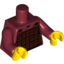 Набор LEGO Torso Armor Plate Dark Brown with Copper Rivets Print / Dark Red Arms / Yellow Hands, Темно-красный