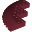Набор LEGO Brick, Round Corner 10 x 10 with Slope 33В° Edge, Axle Hole, Facet Cutout, Темно-красный