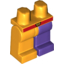 Набор LEGO Right Leg, Dark Purple Left Leg, and Hips with Red Belt with Face Print, Bright Light Orange